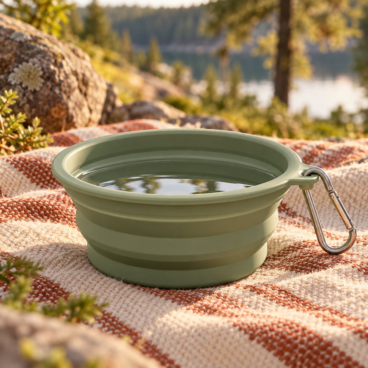 AI-generated illustrative concept: Roam Foldable Pet Bowl